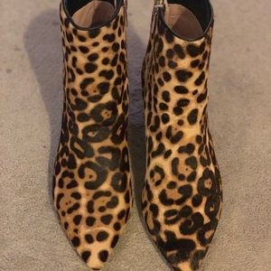 Taryn Rose leopard kitten heel booties